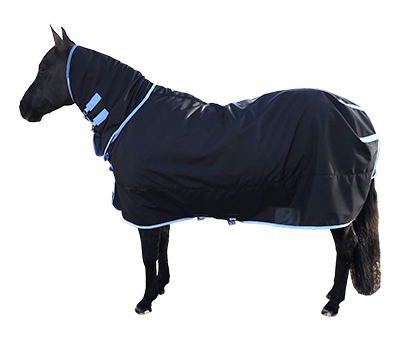 1680Denier HEAVYDUTY Horse Winter Blanket 300GSM 76, Black-Turquoise Waterproof/Breathable/Snow & Wind Proof Horse Turnout Blanket 